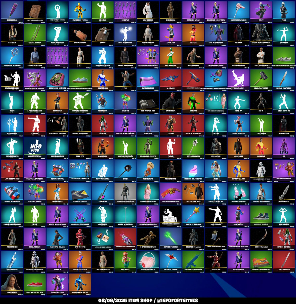 Tienda de #Fortnite del 08/06/2025

Puedes comprar aquí: fortnite.com/item-shop?crea… #Ad

⭐ ¡Código “infopico” en la tienda si quieres apoyar esta cuenta!