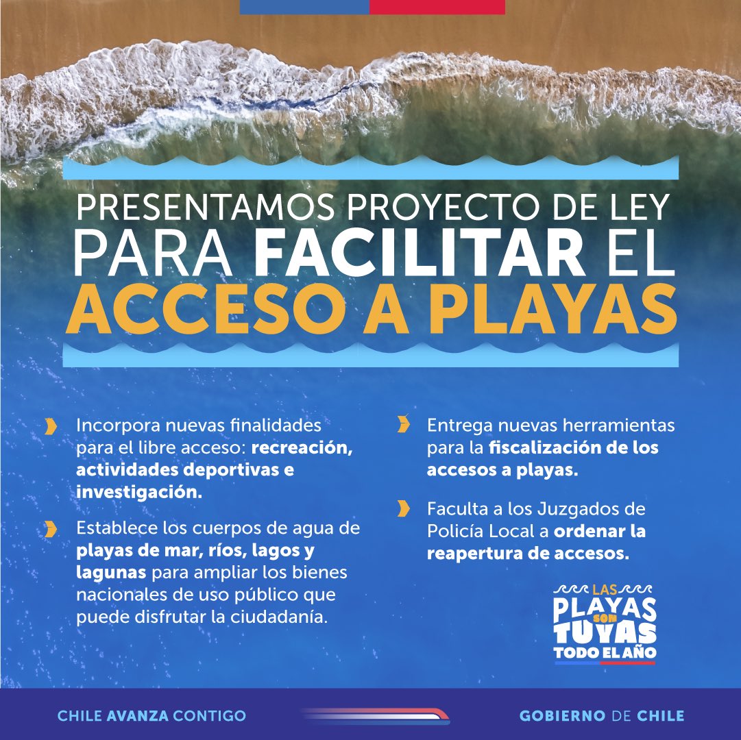 🏖️¡Las playas son tuyas! Ingresamos a la Cámara de Diputadas y Diputados el Proyecto de Ley de Acceso a Playas, cuyo objetivo es perfeccionar la normativa vigente para establecer mayores garantías al libre acceso de todas las personas a estos bienes nacionales de uso público.