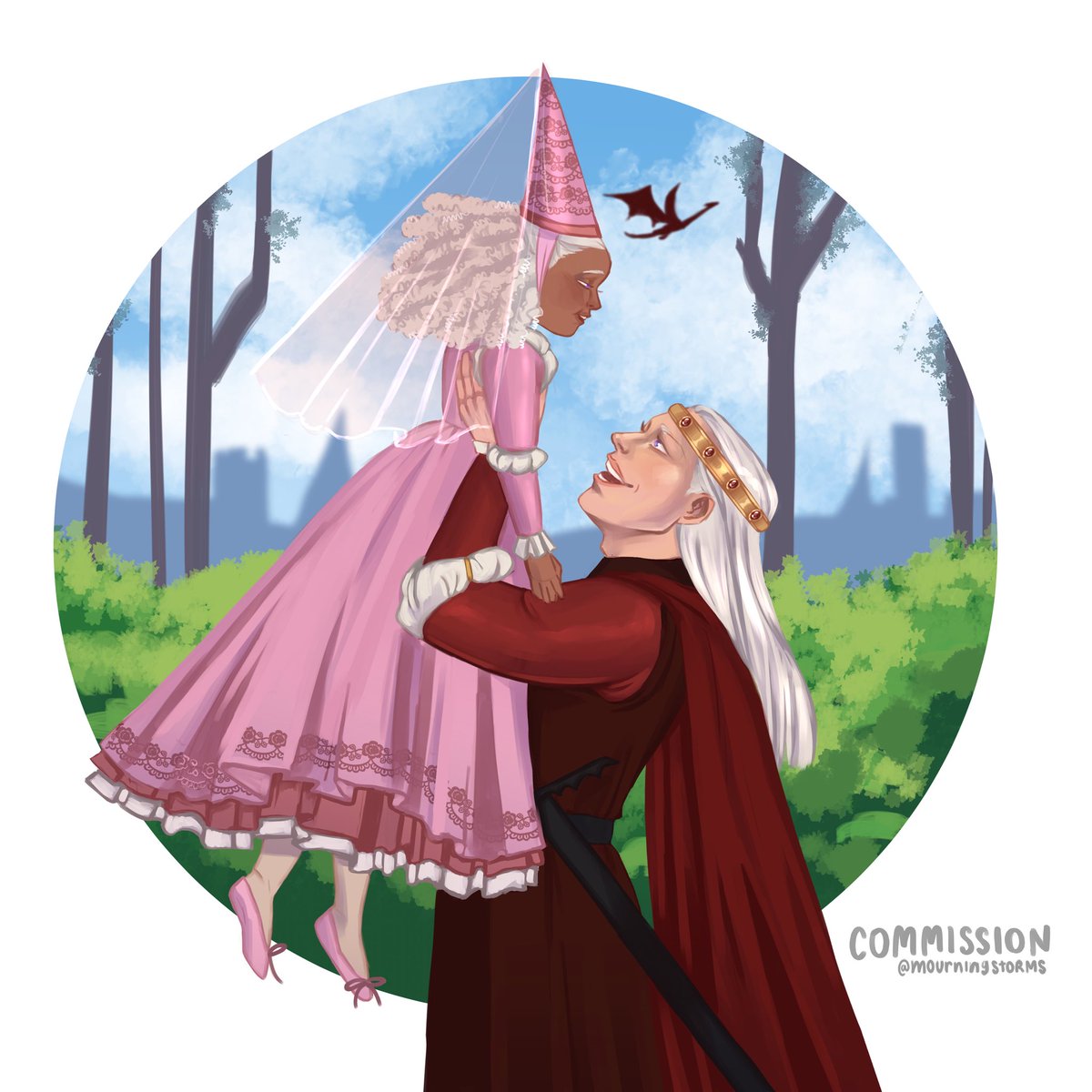 darksisterdany's tweet image. Daemon reuniting with lil Rhaena 💕🥹 commission done by the always amazing @mourningstorms 🙏🏻🙏🏻