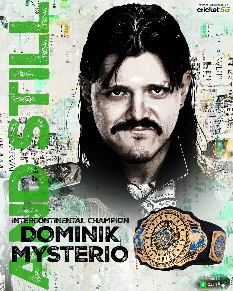 WWE's tweet photo. Intercontinental Champion @DomMysterio35 continues to rise to the occasion!

#MITB 
#AndStill https://t.co/15TVflMgU0