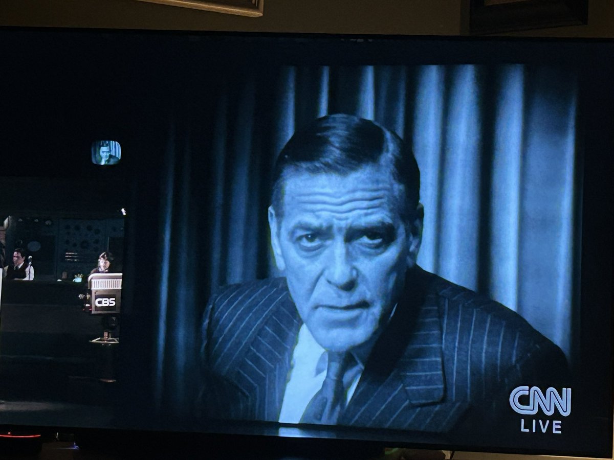 The <a href="/CNN/">CNN</a> live broadcast of “Good Night and Good Luck” with George Clooney is very good!