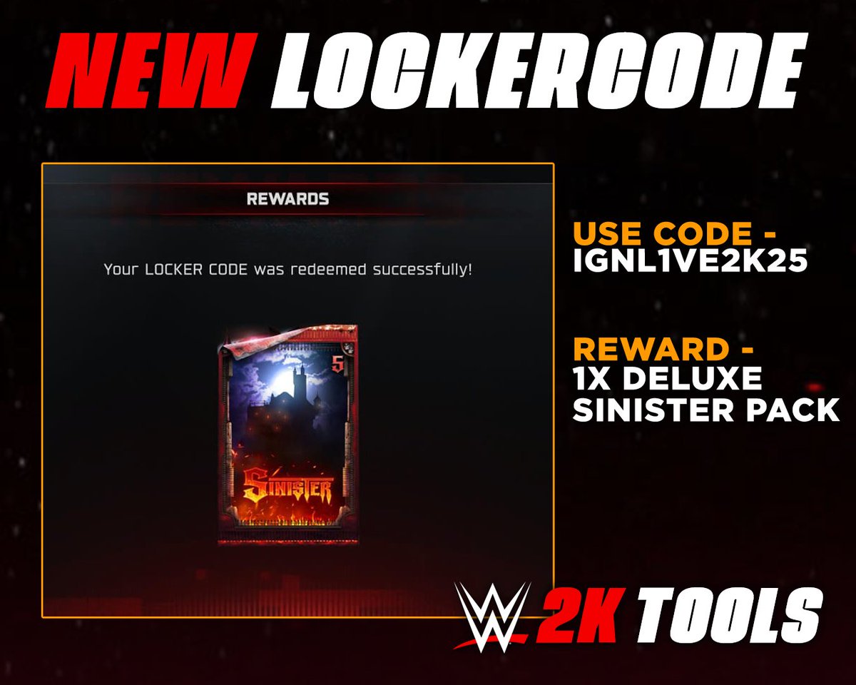 🚨 New Locker Code Available 🚨

• Use code -  IGNL1VE2K25 
• Rewards - 1x Deluxe Sinister Pack

Useful for anyone still trying to get that Alexa Bliss '25 persona card in MyFACTION.