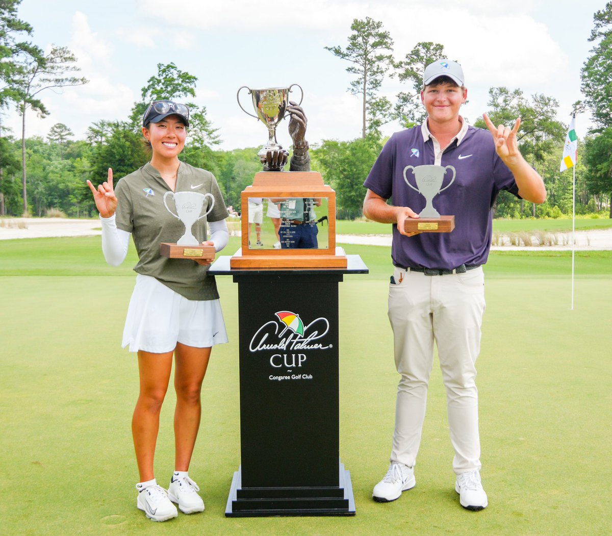 Texas Men's Golf (@texasmgolf) on Twitter photo congrats to DB and Lauren Kim from <a href="/TexasWGolf/">Texas Women's Golf</a> on helping Team International win the <a href="/ArnoldPalmerCup/">Arnold Palmer Cup</a> 🤘
#TakeDeadAim | #HookEm congrats to DB and Lauren Kim from <a href="/TexasWGolf/">Texas Women's Golf</a> on helping Team International win the <a href="/ArnoldPalmerCup/">Arnold Palmer Cup</a> 🤘
#TakeDeadAim | #HookEm