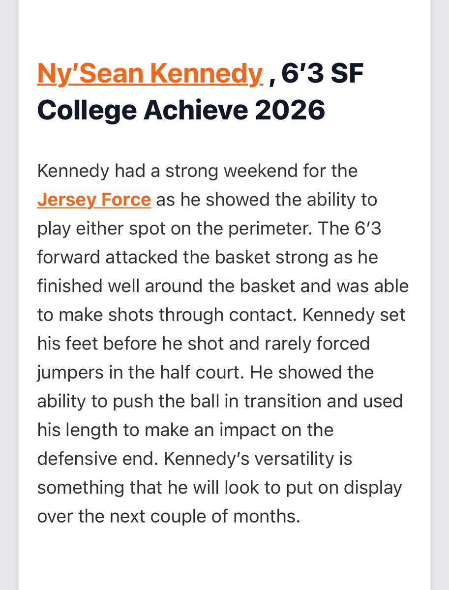 c/o 2027 <a href="/nysean_2026/">Ny’Sean Kennedy</a> of College Achieve has been a revelation for our U16 MHC squad this season, his game has taken a gigantic leap in the last year, the 6’4 wing continues to expand his perimeter skills while being a pest/stalwart in the defensive end #theforceway