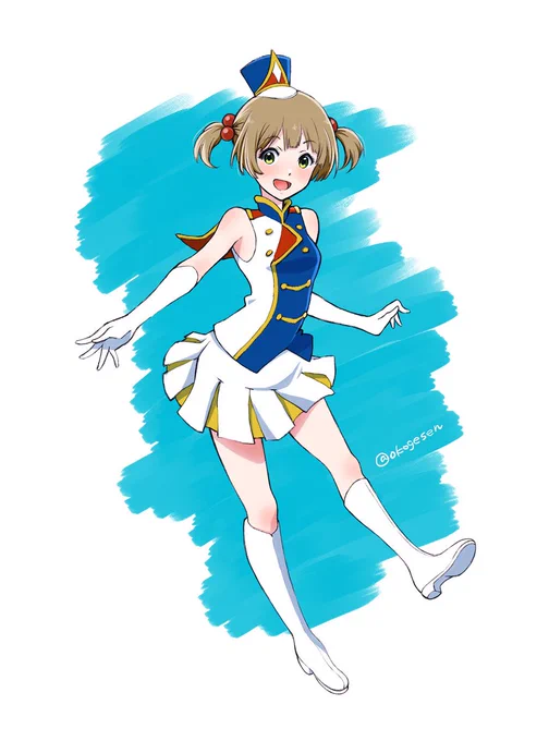 さっちゃんは髪型の明るい雰囲気が衣装ととてもよく合います。美玲の目がマジになりそう。