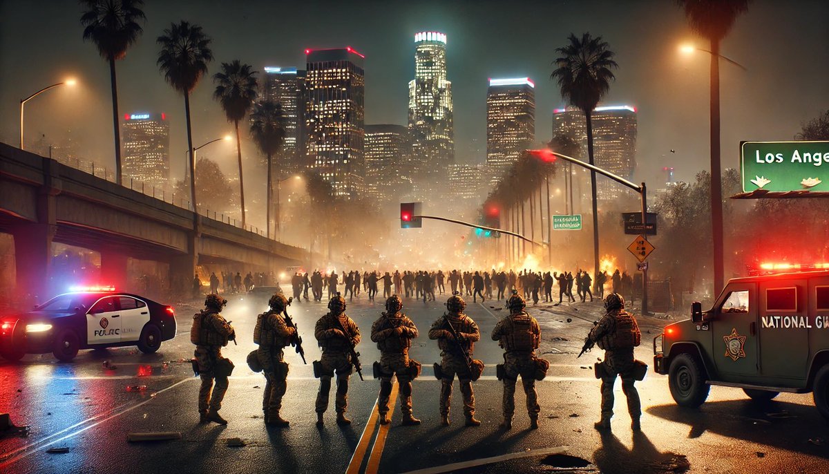SecretAgendas's tweet photo. The National Guard will be deployed tonight in Los Angeles, California https://t.co/vW6sEhto8m