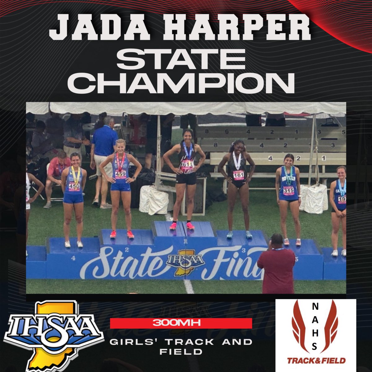 patmurphyNT's tweet photo. .@GoNewAlbany freshman phenomenal Jada Harper won the 300 hurdles. @joshcookNT https://t.co/oAXU3Mmliq