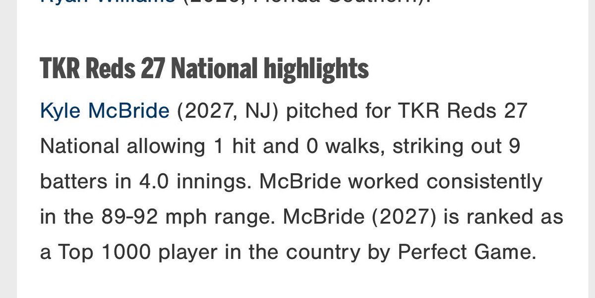 11_mcbride's tweet photo. Great start to the summer season at a 17U PG tourney. Sat 89-92mph. 4 inn. 9K, 1 hit, 0 walks, 0 runs. More work to be done!

@DelbyBaseball 
@CoachJav21 
@TotalArmCare 
@PrepBaseballNJ 
@PGMidAtlantic 
@j_murph35 https://t.co/AB4ectI5xr