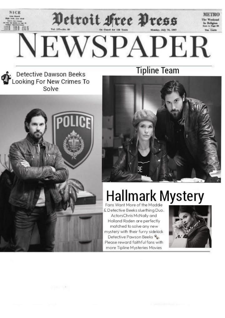 Everything About Hallmark (@abouthallmark) on Twitter photo Extra! Extra! Read all about it. <a href="/hallmarkmystery/">Hallmark Mystery</a> #ChrisMcNally & #HollandRoden fans want another #TipLineMystery <a href="/ChrisMcNally_/">Chris McNally</a> BTW Thank You <a href="/IsenbergArlene/">Arlene L Isenberg</a> for this post. One of my favs Extra! Extra! Read all about it. <a href="/hallmarkmystery/">Hallmark Mystery</a> #ChrisMcNally & #HollandRoden fans want another #TipLineMystery <a href="/ChrisMcNally_/">Chris McNally</a> BTW Thank You <a href="/IsenbergArlene/">Arlene L Isenberg</a> for this post. One of my favs
