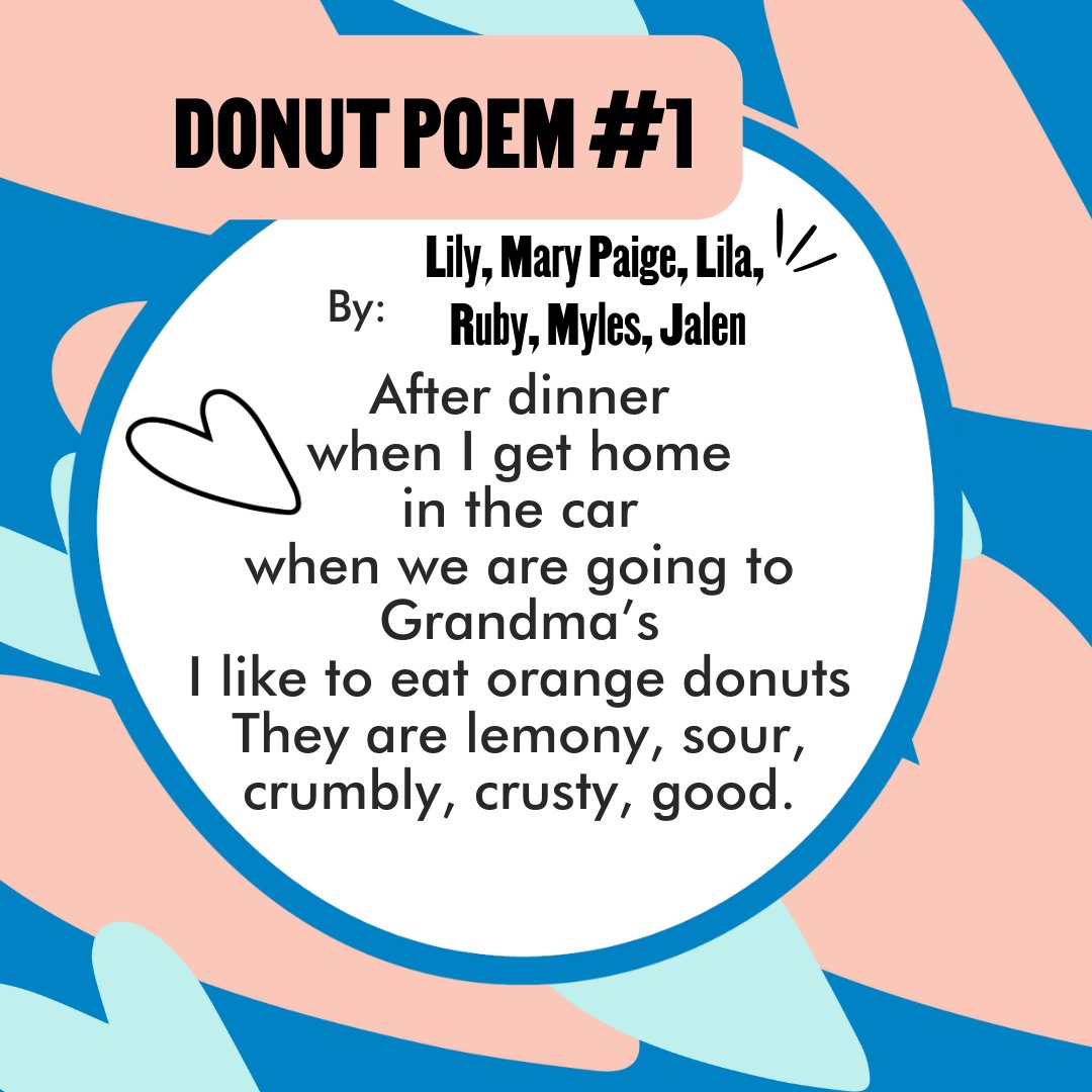 In celebration of National Donut Day, we bring you a poem from WHAT IF AN ARTIST RULED THE WORLD, an anthology of poetry created in collaboration with students at North Oakland Community Charter. Click the link in our bio to purchase your own copy of this delightful anthology!