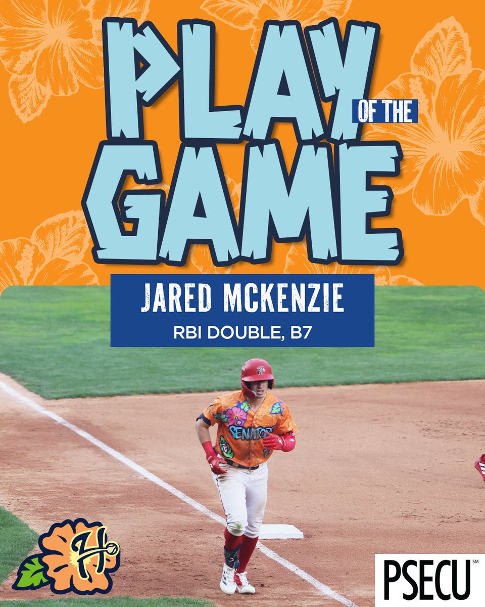 HbgSenators's tweet photo. Tonight's PSECU Play of the Game is Jared Mckenzie's RBI double in the bottom of the 7th! ⭐

FINAL // Reading 7 Senators 5 https://t.co/vqwCgRniea