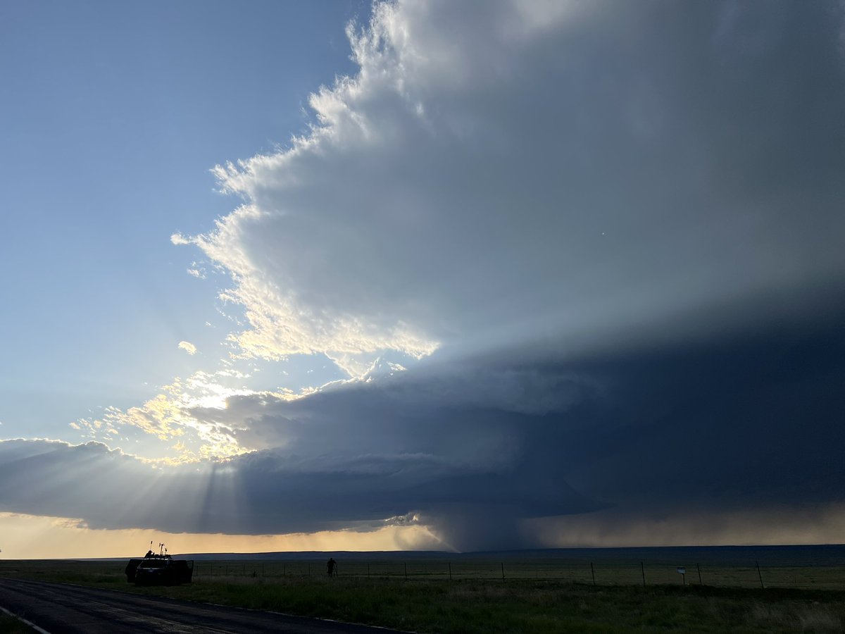 Tornado-warned supercell southwest of Clayton, NM. #nmwx