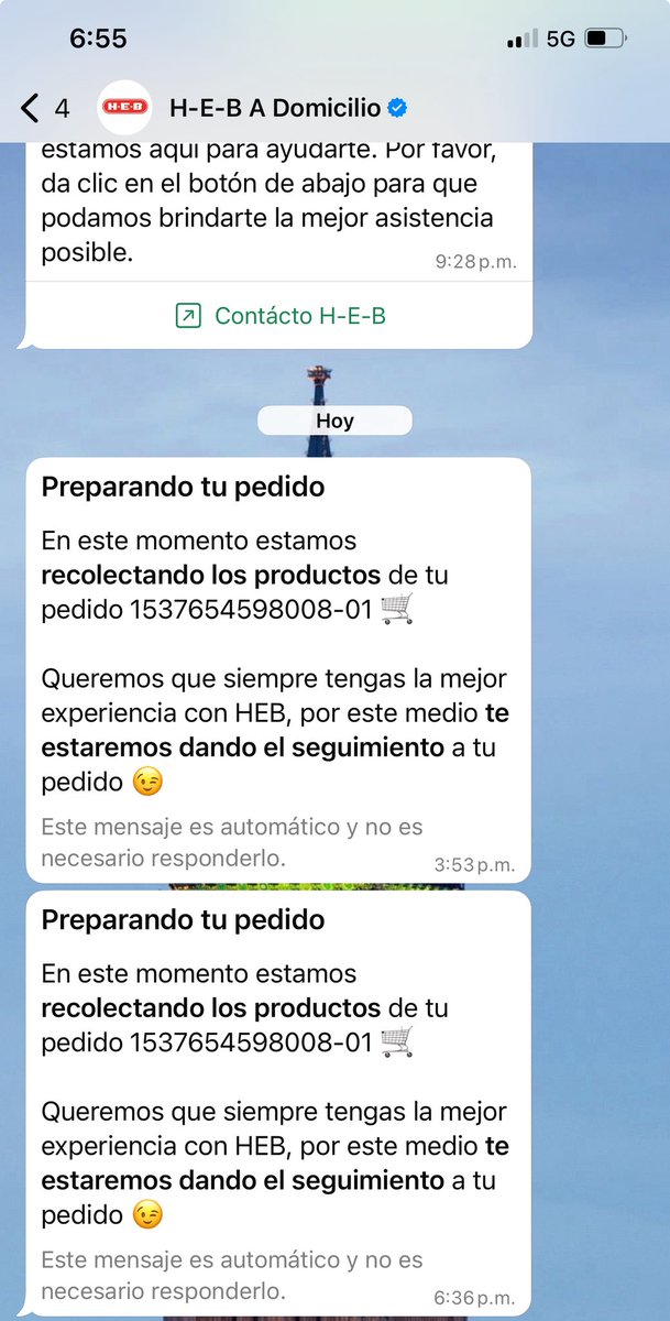 Son las 6:55 pm y ya recogieron 2 veces mi pedido…. Y aún no sale para mi dominio… presiento que dirán de nuevo, no llegará y me cancelarán de la nada <a href="/HEB_mexico/">H-E-B México</a> <a href="/CONSAR_mx/">CONSAR</a> <a href="/CondusefMX/">CONDUSEF</a> …