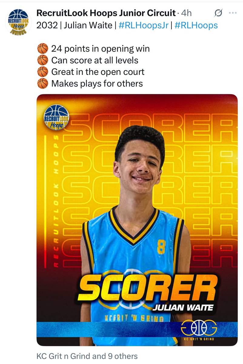 One of the best 5th graders in this city! My boy Julian! Bright future in front of him! <a href="/KCGritnGrind/">KC Grit n Grind</a> Basketball