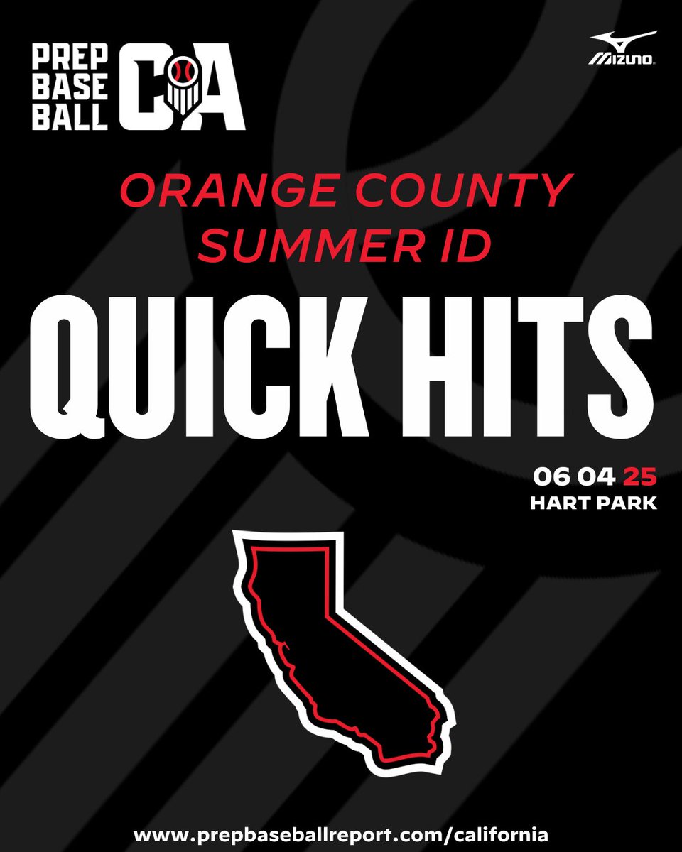 PREP BASEBALL CALIFORNIA (@prepbaseballca) on Twitter photo โพ๐๐โ๐ธโ๐พ๐ผ โ๐๐โ๐๐ ๐๐๐๐๐ผโ ๐๐ป: โ๐๐โ๐ โ๐๐๐๐โพ
With 30+ players in attendance these 6๏ธโฃ players showed out
An intriguing 6'7 '26 ๐ช showed well
๐ Rising '27 / '28 / '29 impressed
โฌ๏ธ Uncommitted names to know in '26
๐: loom.ly/EssP4q4 โพ๐๐โ๐ธโ๐พ๐ผ โ๐๐โ๐๐ ๐๐๐๐๐ผโ ๐๐ป: โ๐๐โ๐ โ๐๐๐๐โพ
With 30+ players in attendance these 6๏ธโฃ players showed out
An intriguing 6'7 '26 ๐ช showed well
๐ Rising '27 / '28 / '29 impressed
โฌ๏ธ Uncommitted names to know in '26
๐: loom.ly/EssP4q4