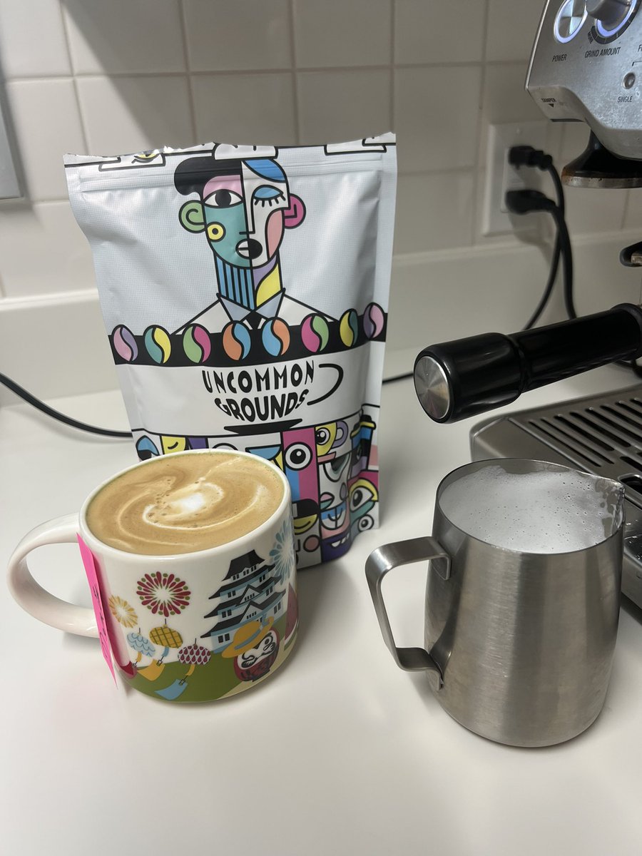 Good morning 🌞!  Today we shall enjoy a latte with some Uncommon Grounds by <a href="/DenimCoffee/">Denim Coffee</a> in collaboration with <a href="/_BR4DL3Y/">Bradley </a>. Be most excellent to each other and PARTY ON!  ☕️✌️☺️🫰☕️