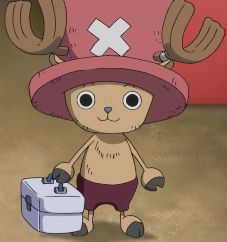 Name: Tony Tony Chopper
Affiliations: Straw Hat Pirates; Straw Hat Grand Fleet; Foxy Pirates (temporary); Ninja-Pirate-Mink-Samurai Alliance (disbanded)
Occupation: Doctor
Origin: Grand Line (Drum Island)
Residence: Thousand Sunny
Alias: "Chopa-emon"
Epithet: "Cotton Candy Lover"