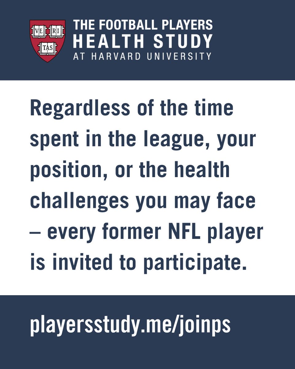 Regardless of your time spent in the league, your position, or the health challenges you may or may not face – every player is critical to our study’s success. Get involved. playersstudy.me/joinps