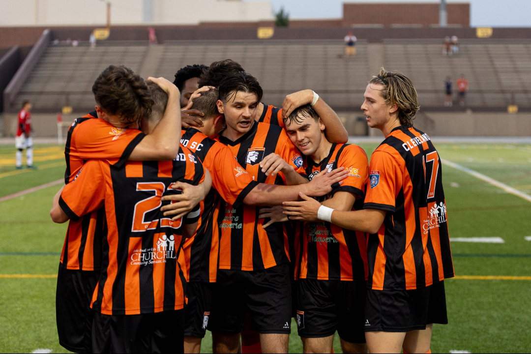 SoccerCLE's tweet photo. THREE POINTS IN THE LAND! 
Big-time showing from the boys tonight. Coming back from down 2-0 is no easy feat. Our next match-up is away vs Flower City Union on June 15th. Class performance from our boys tonight🫡

#WeAreCLE https://t.co/QasBkKuTM0