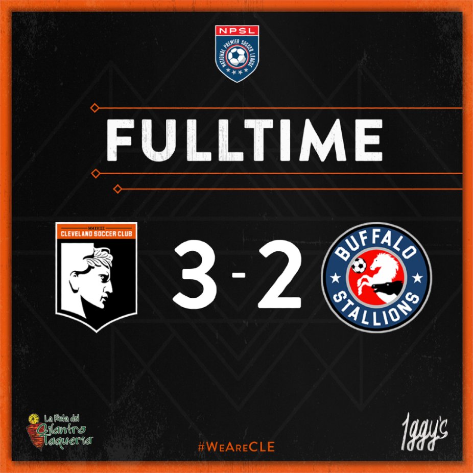 SoccerCLE's tweet photo. THREE POINTS IN THE LAND! 
Big-time showing from the boys tonight. Coming back from down 2-0 is no easy feat. Our next match-up is away vs Flower City Union on June 15th. Class performance from our boys tonight🫡

#WeAreCLE https://t.co/QasBkKuTM0