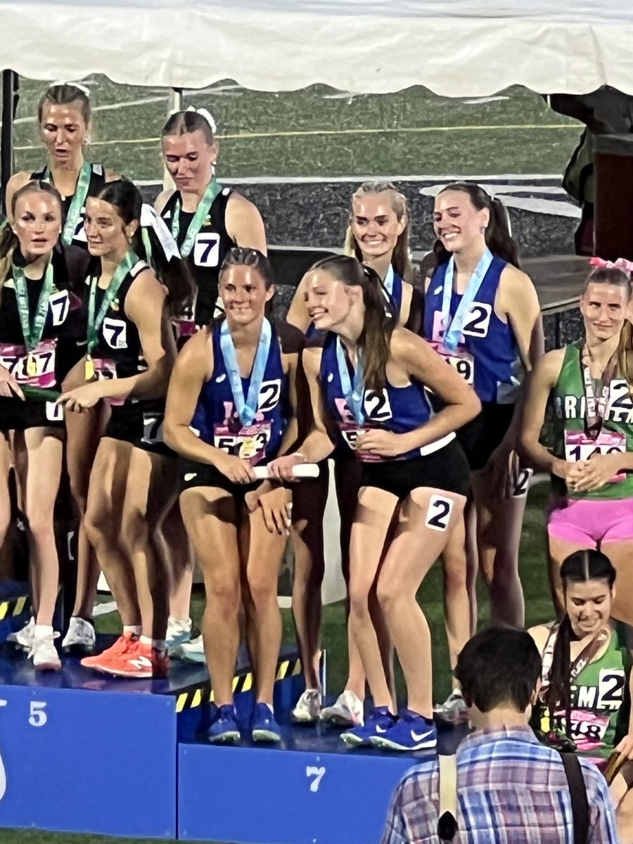 Trojans 1600M Relay squad speed their way to 7th place at the STATE Meet! Way to go Lena Stickel, Reese McKinney, Caroline Gries &amp; Mary Kate Felts!!