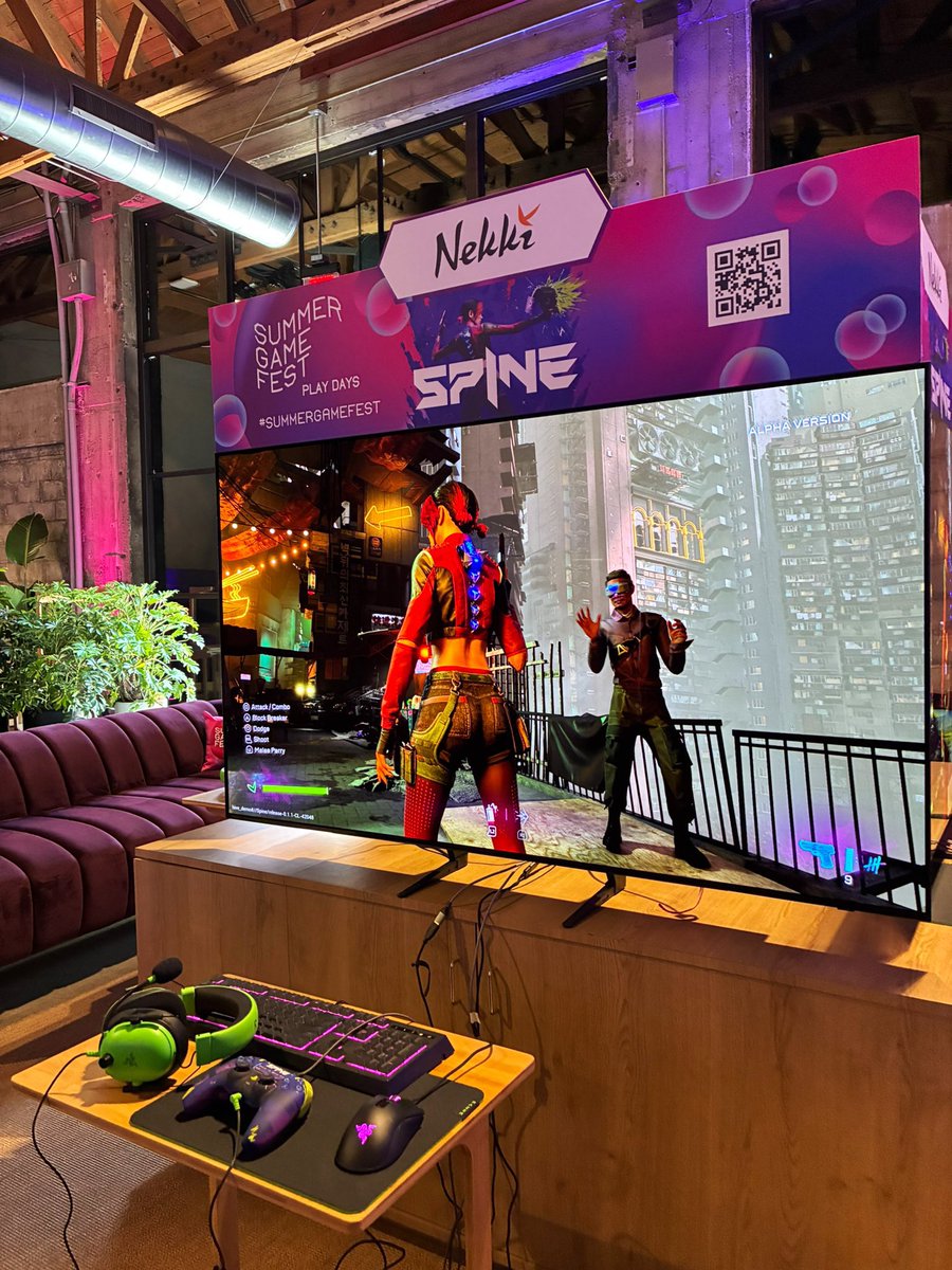 Nekkicom's tweet image. First day of closed-door @playspine demos at #SummerGameFest — done ✅
Can't wait to continue tomorrow. Have a SPINEtastic evening!
#playSPINE #SGF2025