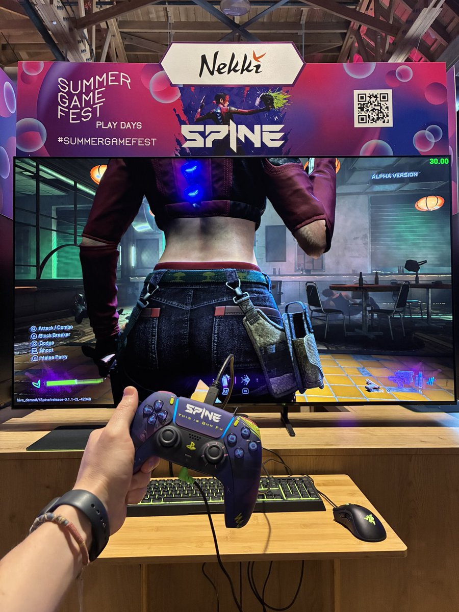 Nekkicom's tweet image. First day of closed-door @playspine demos at #SummerGameFest — done ✅
Can't wait to continue tomorrow. Have a SPINEtastic evening!
#playSPINE #SGF2025