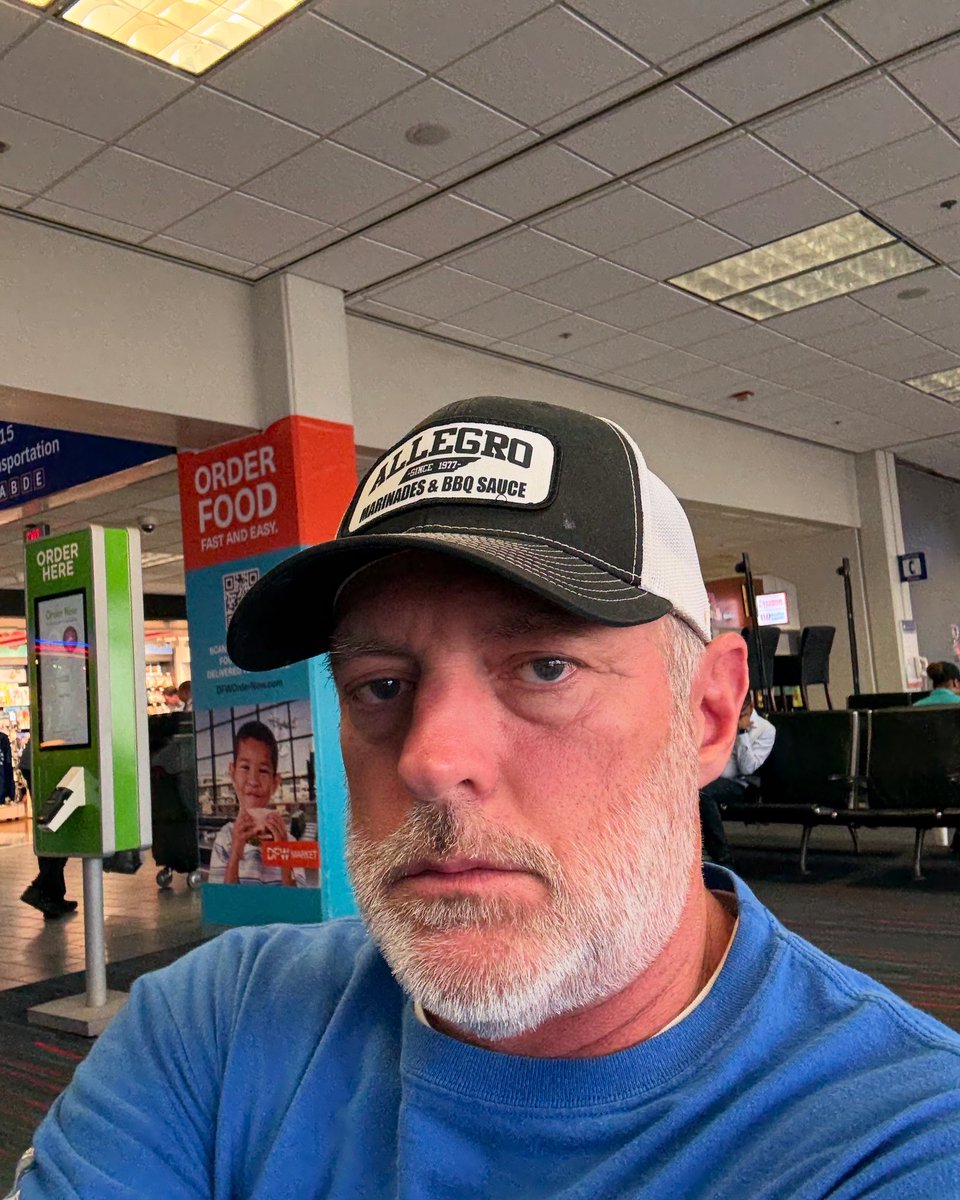 The face of one tired, ready to get home pissed off country singer!! I’ve been in this airport since 7AM this morning!! Our flight was delayed getting into Dallas so we thought we would be late  getting to our connecting flight!  By a miracle, we made it to the flight on time but