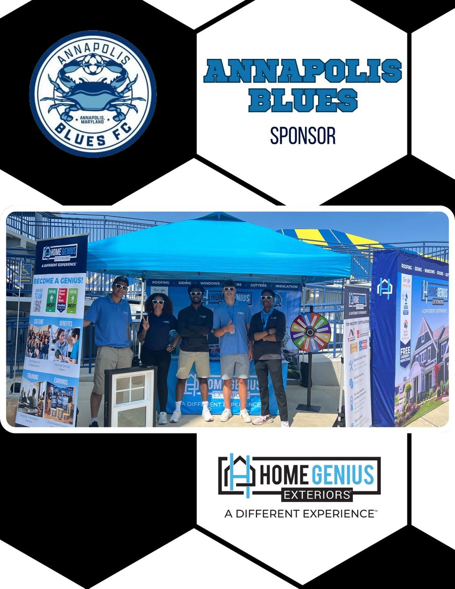 HGExteriors's tweet image. @annpolisbluesfc GAME DAY ENERGY 
Our Genius team is out tonight at the Annapolis Blues game, cheering on the team as proud fans and sponsors! 
#AnnapolisBlues #HomeGeniusExteriors #GeniusWay #GameDayVibes #ProudSponsor