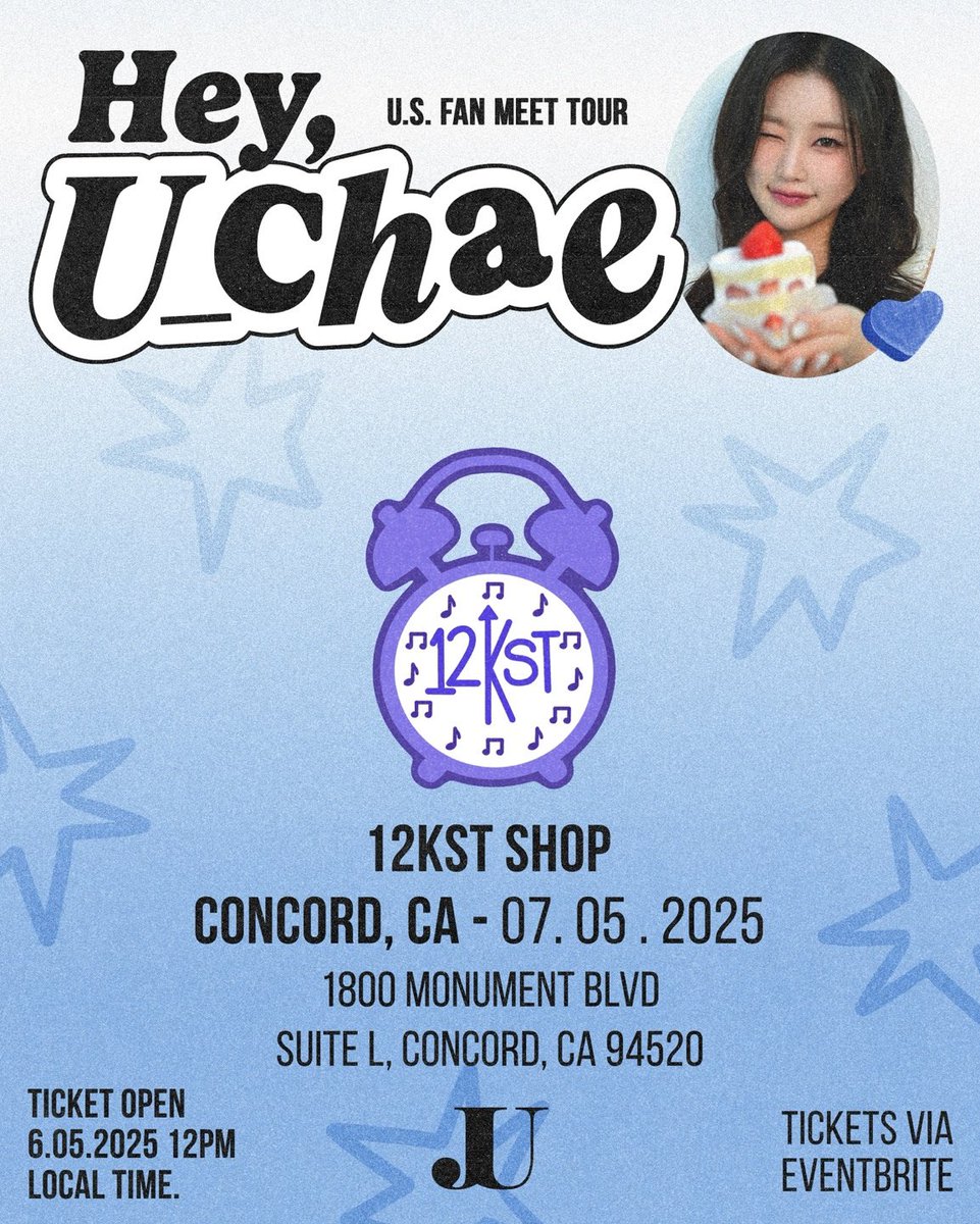 Hey, Concord, CA! 
Join us to welcome solo artist U_Chae for her first ever Fansign Tour!
Limited tickets available on EVENTBRITE! Looking forward to making memories with you! 
#heyuchae #kpopevent #fansign #meetandgreet #12kstshop  #kpopconcordca #kpopshop #kpopeastbay #uchae