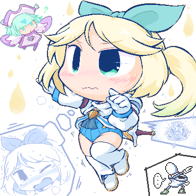 ちょっと遅くなったけど、はのみどさんの新連載『転生ベン器はツミじゃない！！』より、リバティさん描いてみた。
一話から早速気になる単語や背景・衣装がふんだんで今後の展開が楽しみですね～。
…あ、一応「主人公」も描いてみました（笑）