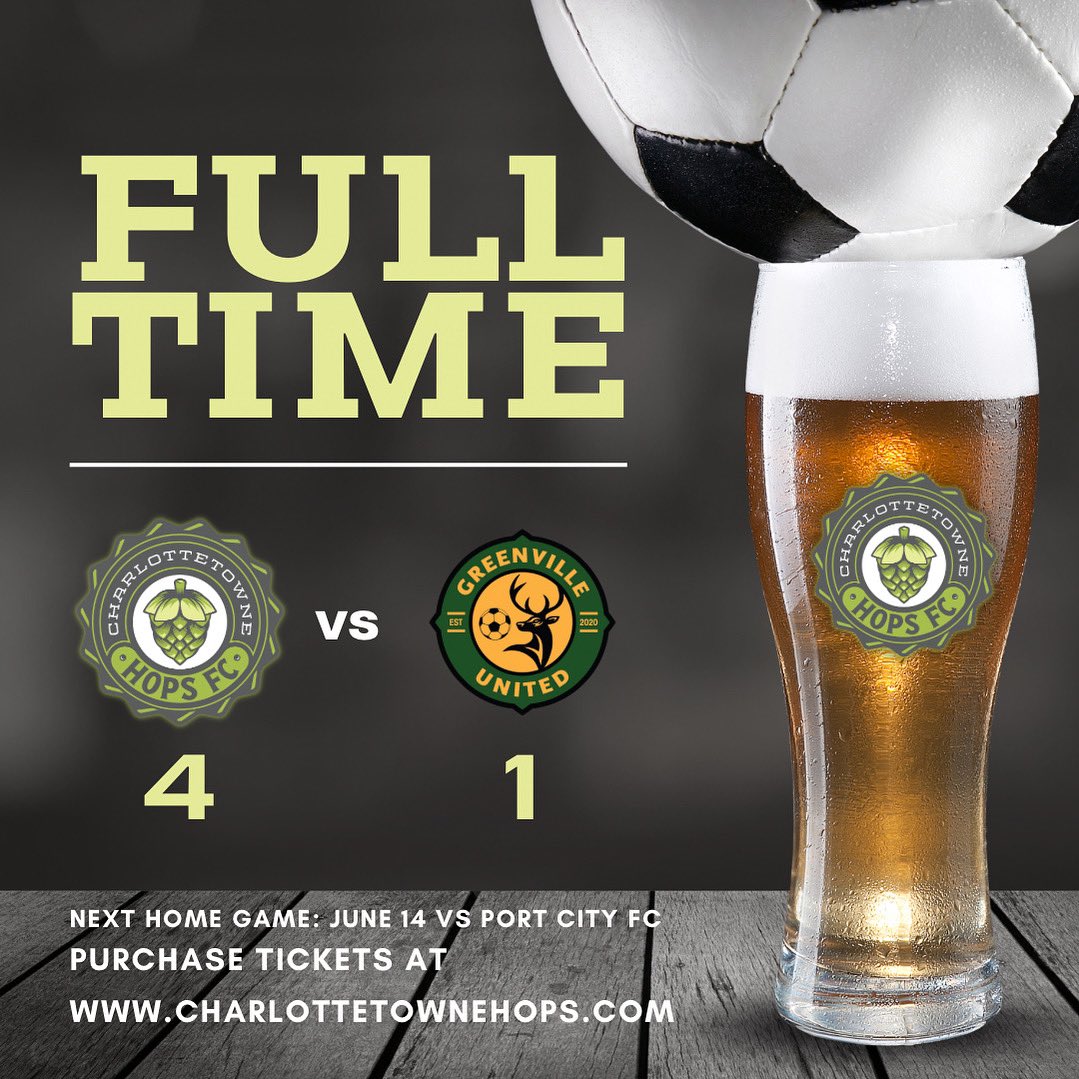 Hops take the W 6-1! Join us for our next home match on June 14th against Port City FC here at the Orthoplex at 7:30PM!

#UpTheHops #CLTtowneHopsFC #CharlottetowneHopsFC #NPSL #npslsoccer