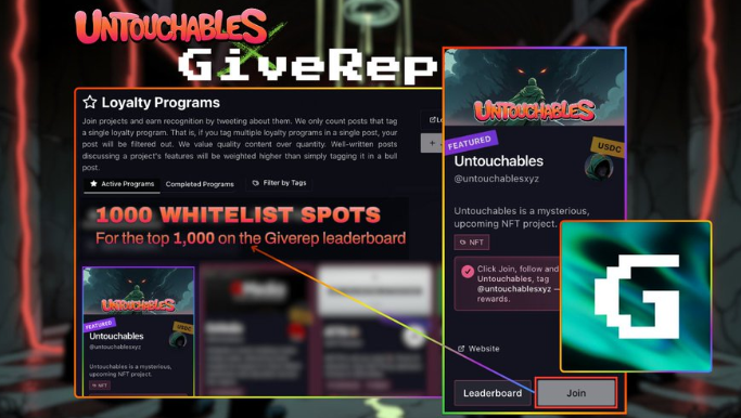 GudCattt00's tweet photo. Gmorning @GiveRep
NFT keren dari @untouchablesxyz di @SuiNetwork akan datang  Gabung Loyalty Program, tag @GiveRep, kumpulin $REP, dan amankan whitelist + reward-nya selagi bisa👌. https://t.co/oSzp7lvlSx