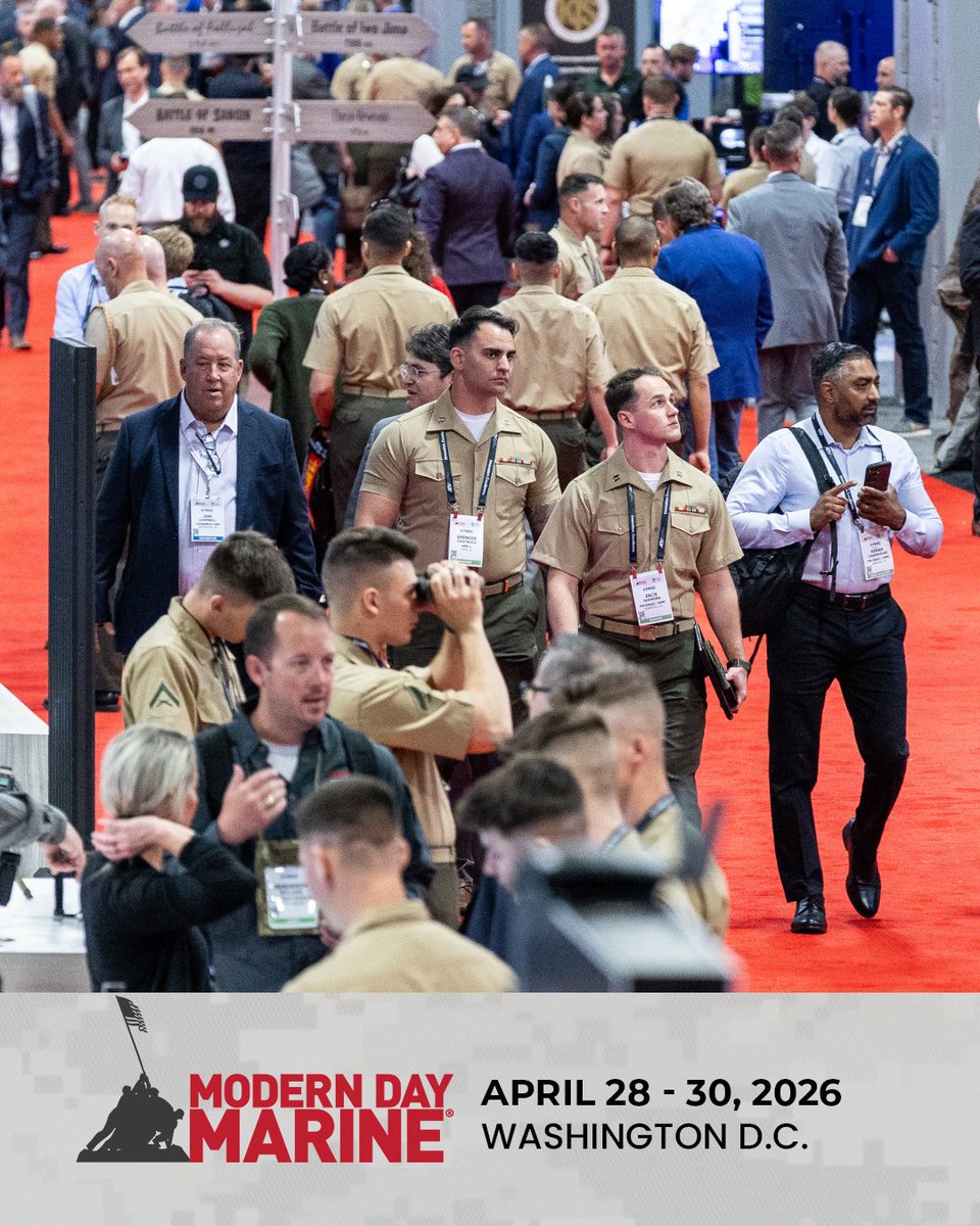 Network and connect at #ModernDayMarine! Engage with a vast network of military personnel, acquisition specialists, industry leaders, and defense engineers, fostering collaboration and understanding the needs of the Corps.

Mark your calendars for April 28-30, 2026!