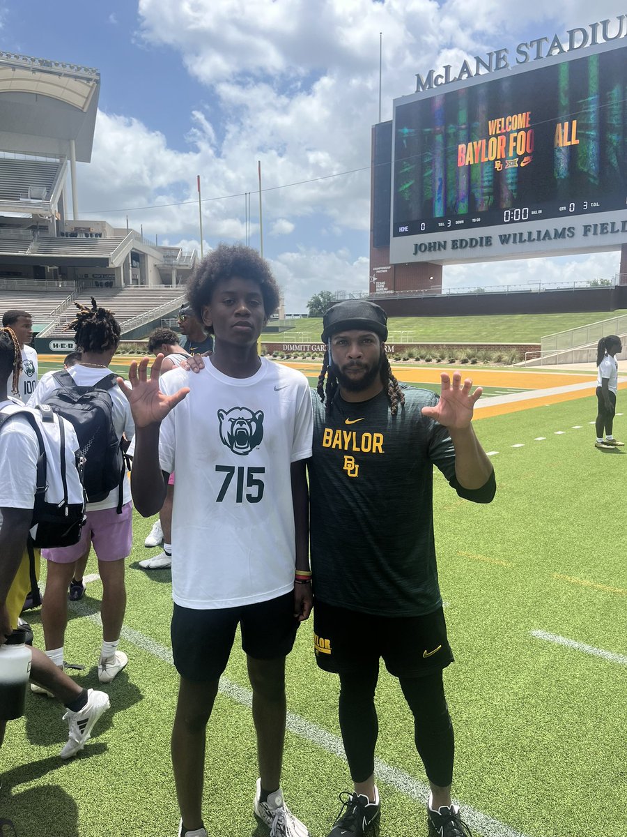 <a href="/BUFootball/">Baylor Football</a> hosted a great camp. Can’t wait for next year
<a href="/HoffmanHayden/">Hayden Hoffman</a> <a href="/CoachThompson08/">Coach Thompson</a> <a href="/BritishWalker2/">Raw Exposure</a> <a href="/PrepRedzoneTX/">Prep Redzone Texas</a> <a href="/PrepRedzoneNext/">Prep Redzone 𝙉𝙀𝙓𝙏 🏈</a> <a href="/RecruitCentral3/">RecruitCentralTexas</a> <a href="/LANCEOSRN/">LANCEO'S RECRUITING NETWORK</a>