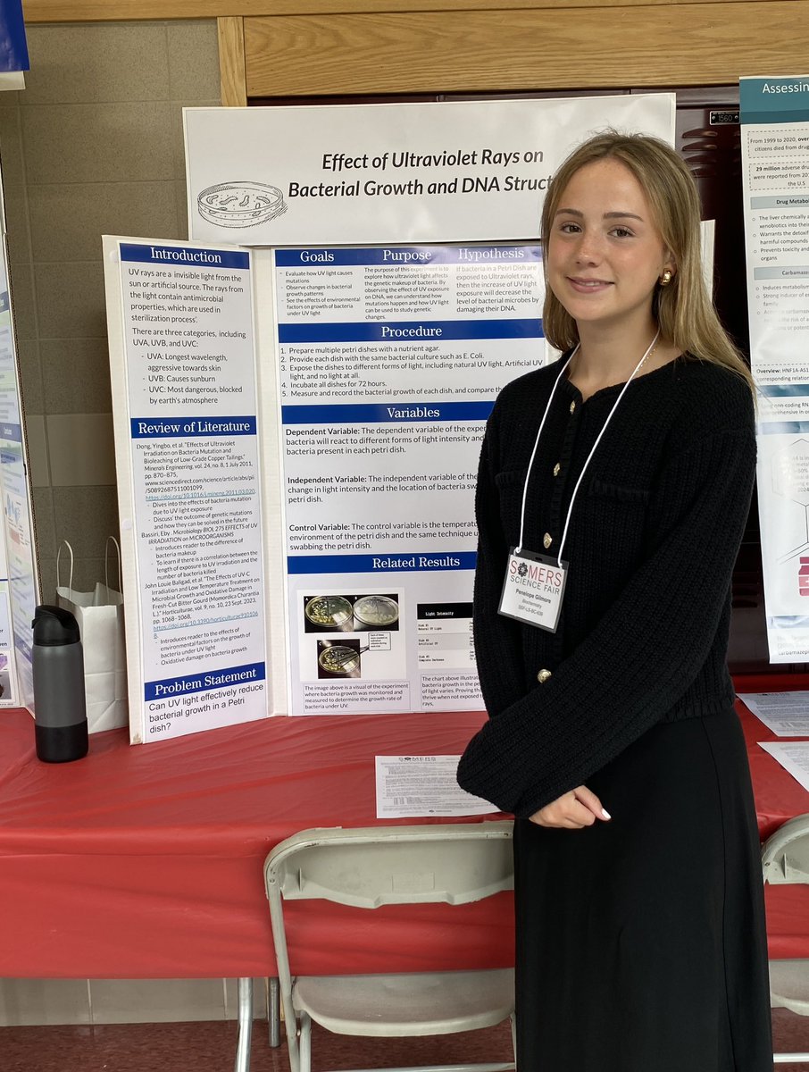 Last weekend, I attended the Somers HS science fair where I presented research on ultraviolet rays. I enjoyed spending the day with other Rye science research students.