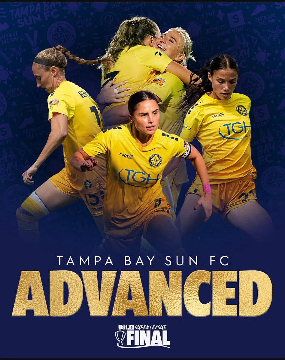Greg Wolf (@gregwolftbl) on Twitter photo WE DID IT!
<a href="/TampaBaySunFC/">Tampa Bay Sun FC</a> heading to the <a href="/USLSuperLeague/">USL Super League</a> Championship in our inaugural season! We could host if <a href="/carolinaascent/">Carolina Ascent FC</a> lose tomorrow! #GoSun WE DID IT!
<a href="/TampaBaySunFC/">Tampa Bay Sun FC</a> heading to the <a href="/USLSuperLeague/">USL Super League</a> Championship in our inaugural season! We could host if <a href="/carolinaascent/">Carolina Ascent FC</a> lose tomorrow! #GoSun