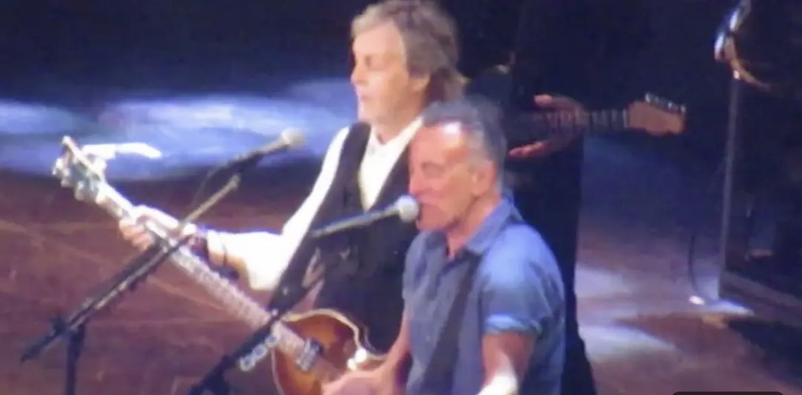 The Liverpudlians were gifted a nice surprise today w/ Sir <a href="/PaulMcCartney/">Paul McCartney</a> joining <a href="/springsteen/">Bruce Springsteen</a> &amp; The E Streeters on stage for two songs. Was fortunate to be amongst my fellow Jerseyans almost three years ago at <a href="/MetLifeStadium/">MetLife Stadium</a> for our own epic night!