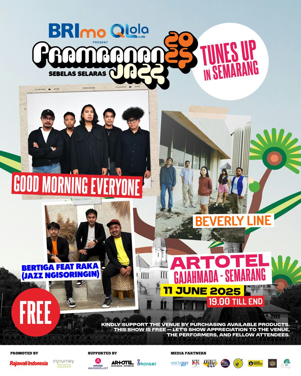 Prambanan Jazz is hitting Semarang early with a special mini-showcase of PJF Tunes Up Your City! 
#PrambananJazz #PrambananJazz2025 #PrambananJazzFestival #PJF11 #SebelasSelaras #PJFTunesUpYourCity #ArtotelGroup #ArtotelWanderlust #AnytimeAnywhere #ikonser