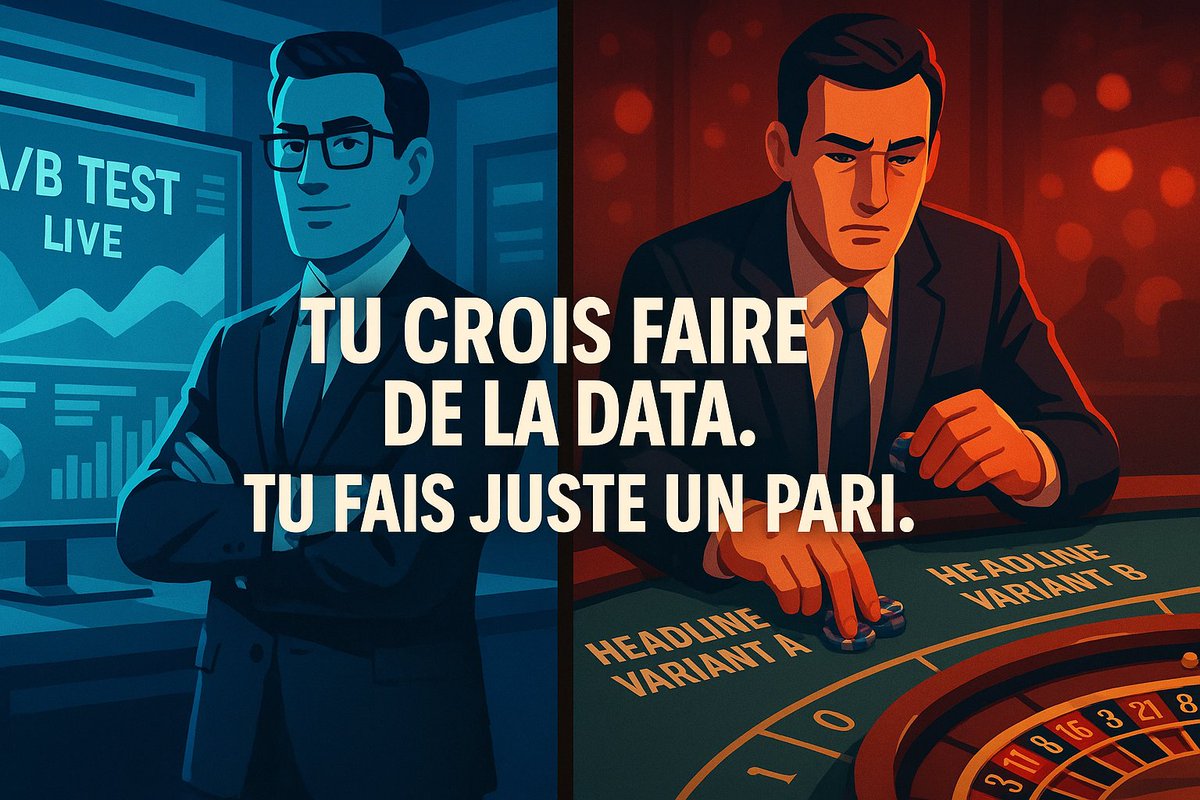 yungbldr's tweet image. Tu fais de l&apos;A/B testing ? Tu crois tester sérieusement ?

Bullshit.

Dans 90% des cas, tu fais du casino à 10k€.

Sans recherche, sans hypothèse, sans cerveau.

Voici pourquoi ton testing ne sert à rien (et comment arrêter de brûler du budget) 

Thread 🧵👇