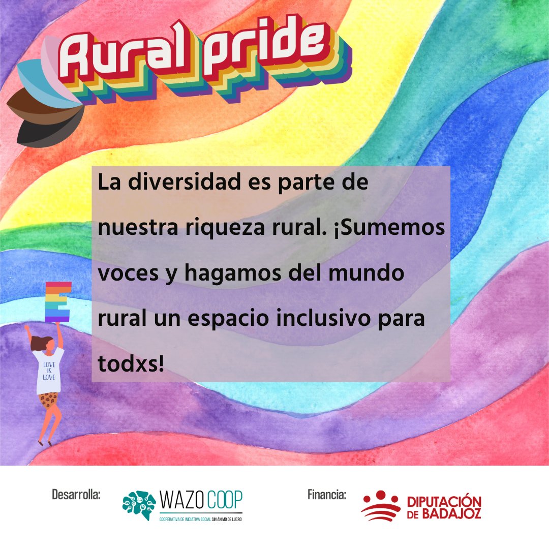 La diversidad es parte de nuestra riqueza rural. ¡Sumemos voces y hagamos del mundo rural un espacio inclusivo para todxs! 🌈 #RuralPride #InclusiónRural