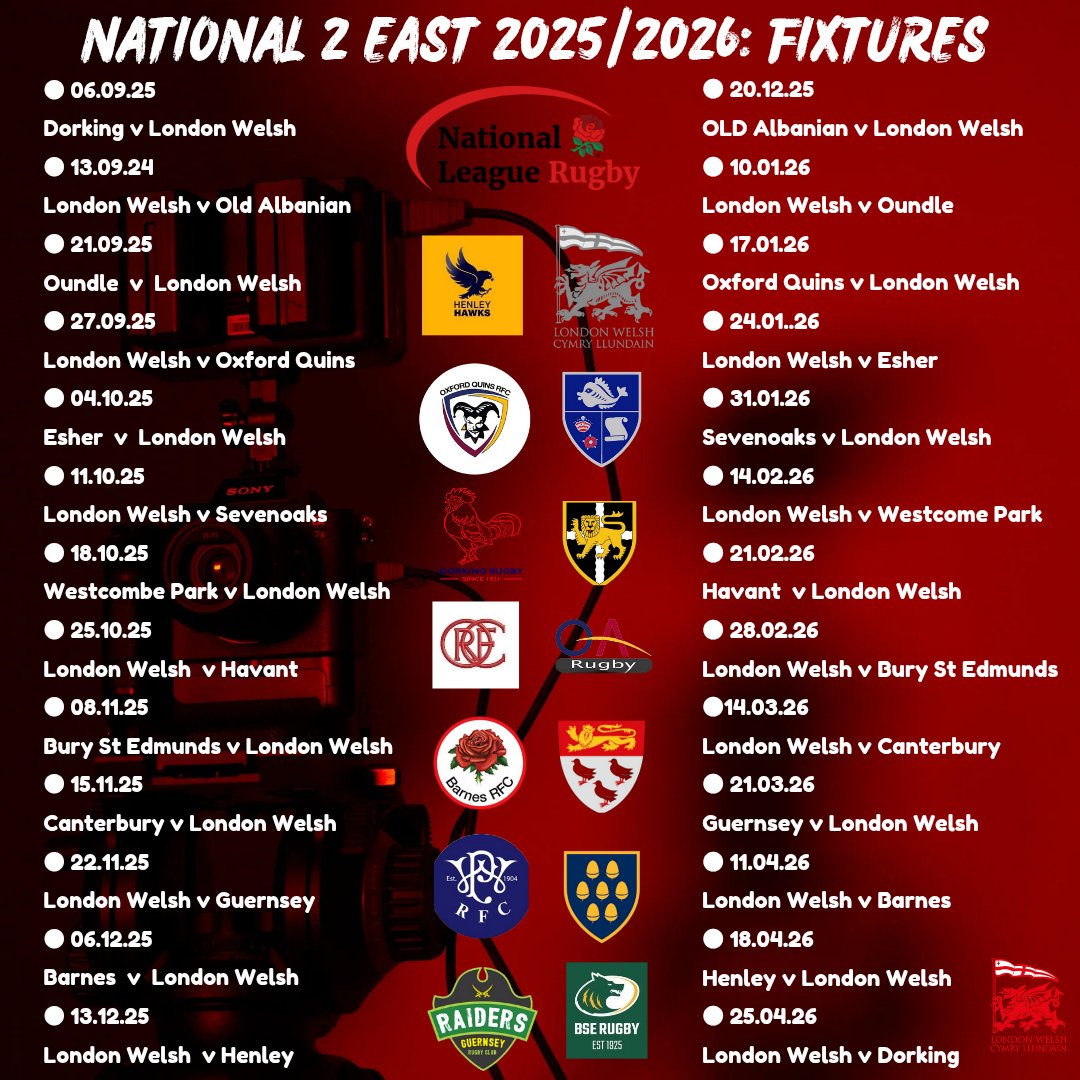 London Welsh RFC (@londonwelshrfc) on Twitter photo HERE WE GO.....
The Exiles re-enter the National leagues with an away trip to <a href="/DorkingRugby/">Dorking Rugby</a> on 6 September!
Plenty of meaty fixtures in there, lots of old acquaintances, and some new!
Season ticket membership coming soon......
London Welsh are coming!
#COYW HERE WE GO.....
The Exiles re-enter the National leagues with an away trip to <a href="/DorkingRugby/">Dorking Rugby</a> on 6 September!
Plenty of meaty fixtures in there, lots of old acquaintances, and some new!
Season ticket membership coming soon......
London Welsh are coming!
#COYW