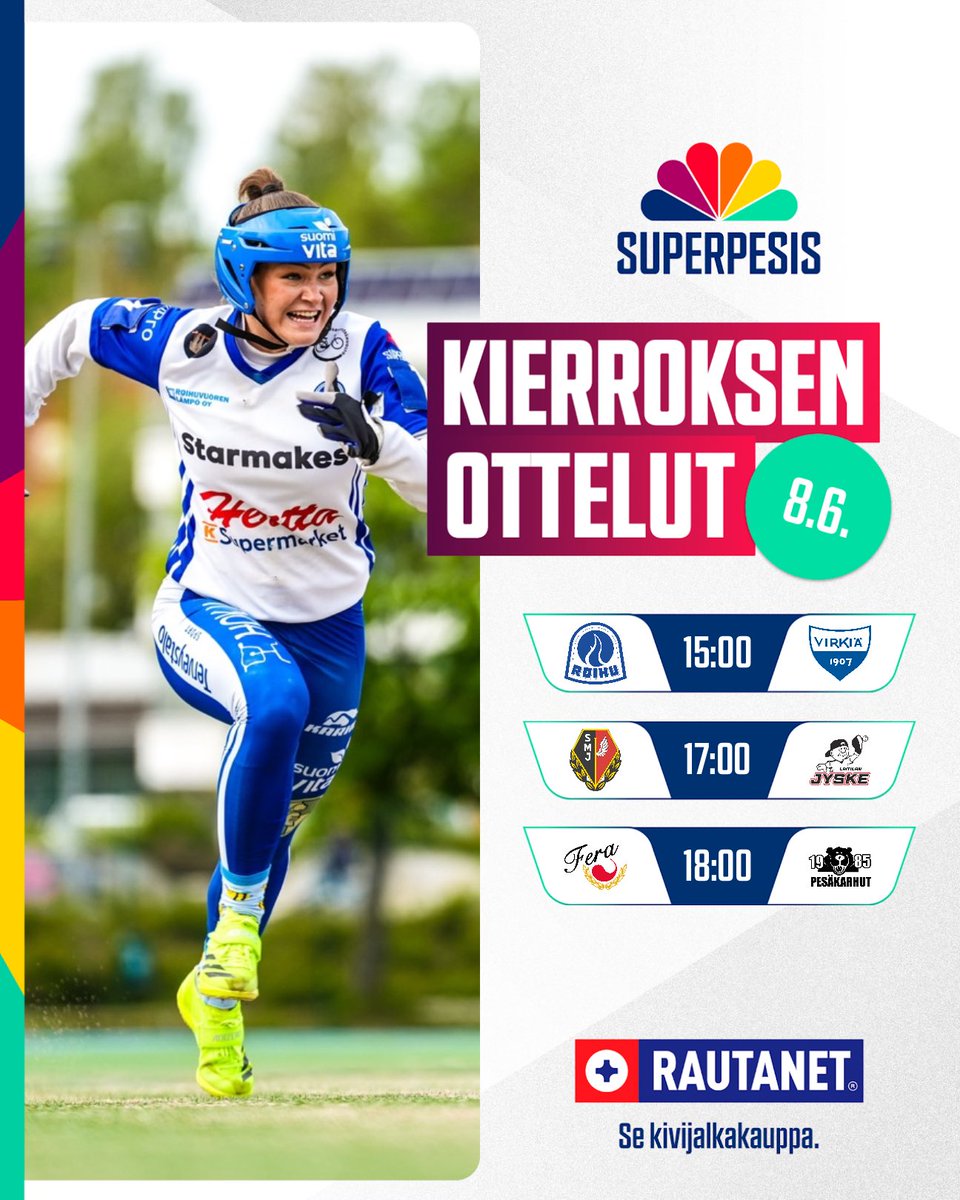 Superpesis (@superpesis) on Twitter photo Sunnuntain ottelut naisten Superpesiksessä! Kierroksen ottelut tarjoaa Rautanet.
#pesis #superpesis #ruutu <a href="/RuutuUrheilu/">Ruutu Urheilu</a> Sunnuntain ottelut naisten Superpesiksessä! Kierroksen ottelut tarjoaa Rautanet.
#pesis #superpesis #ruutu <a href="/RuutuUrheilu/">Ruutu Urheilu</a>