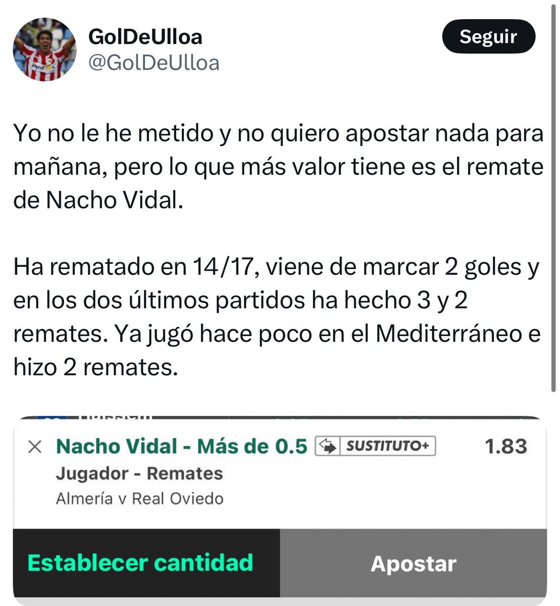 AoutofcontextT's tweet image. “Yo no le he metido y no quiero apostar nada”
Pero te enseño el verde a toro pasado para que veas lo trilero que soy con sus cantidades y todo.