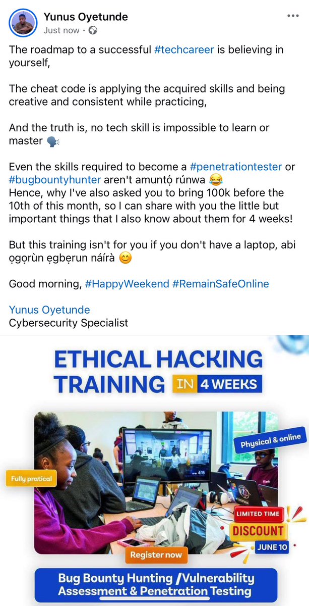 CoyEmerald1's tweet image. The roadmap to a successful #techcareer is believing in yourself,

The cheat code is applying the acquired skills and being creative and consistent while practicing,

And the truth is, no tech skill is impossible to learn or master 🗣️

@CoyEmerald1 
Cybersecurity Specialist
