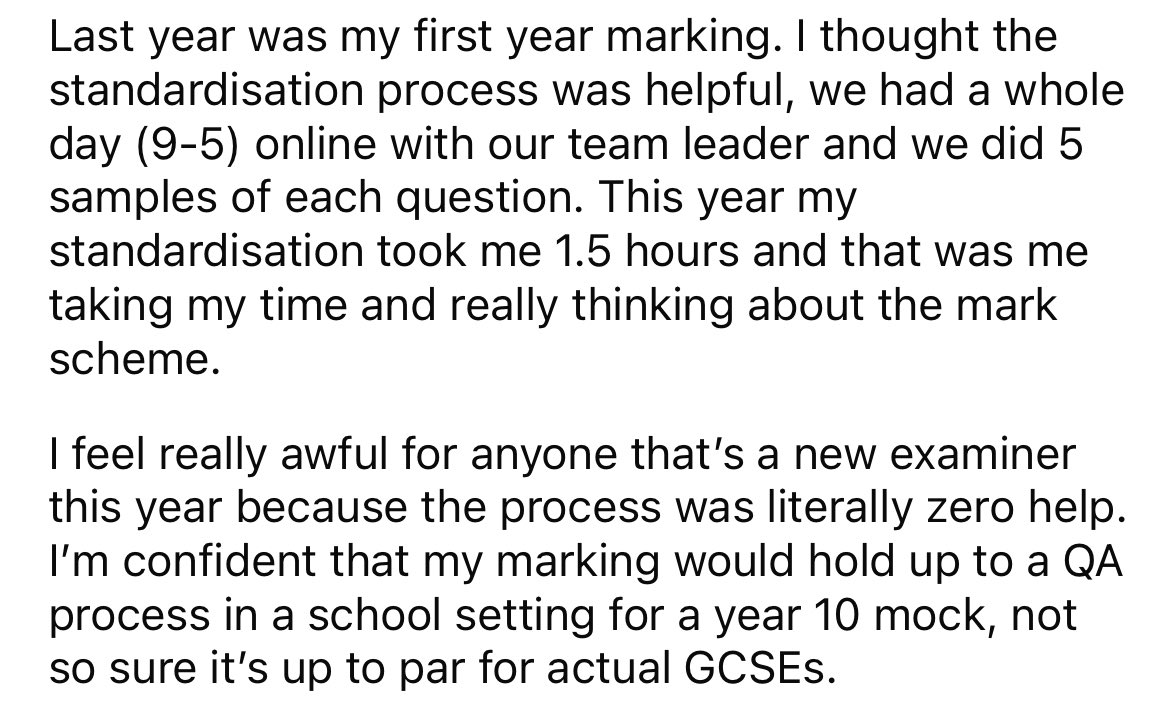 Some further responses. The decline of standardisation is particularly alarming:

Pre-COVID: face-to-face, in person
Post-COVID: online, in person
Now: online and asynchronous ‼️