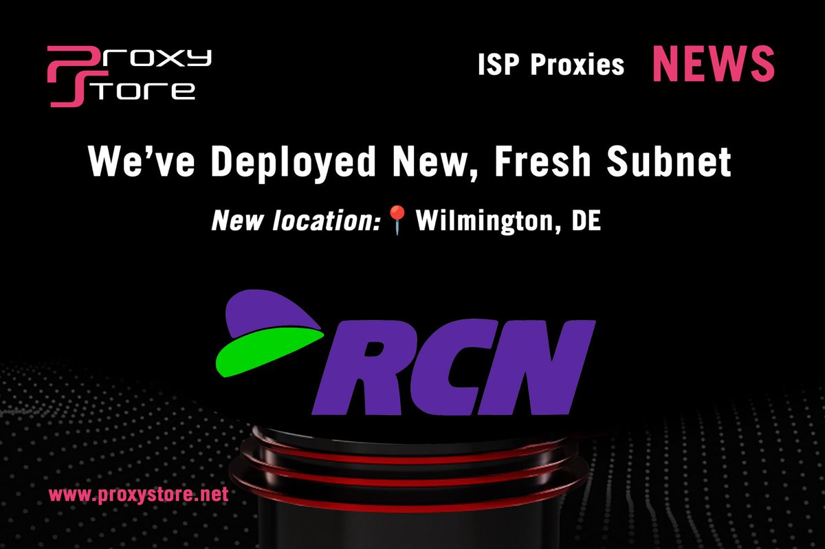 proxystorenet's tweet image. 🚨 New Subnet Alert!
Fresh RCN IPs now live in Wilmington, Delaware 🌐

✅ Clean subnet
✅ East Coast speed
✅ Perfect for bots, socials &amp;amp; more

Available now at 👉 proxystore.net

#Proxies #ISP #proxy #ResidentialProxies #Wilmington #ProxyStore