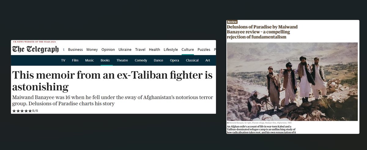 Some reviews of <a href="/Maiwand1Banayee/">Maiwand</a>'s book, Delusions of Paradise 🤩