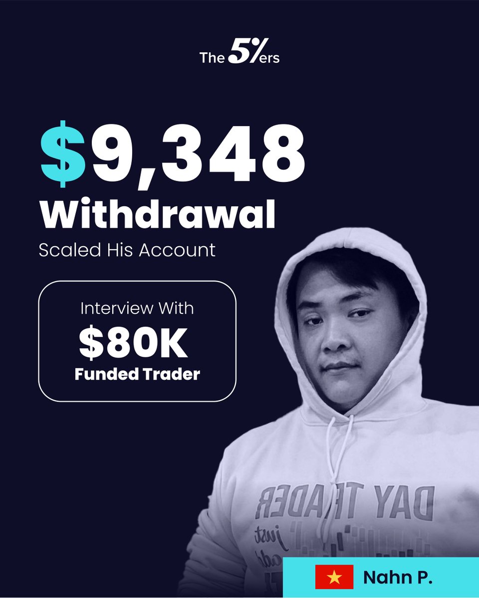 💥Nhan P. is 41 years old and from Vietnam. 

He is one of The5ers' $80K funded traders. He made a total payment of $9,348 &amp; scaled his account twice.
 
We spoke with Nhan about his trading plan, insights, and lessons gained while trading in the markets and our platform as a