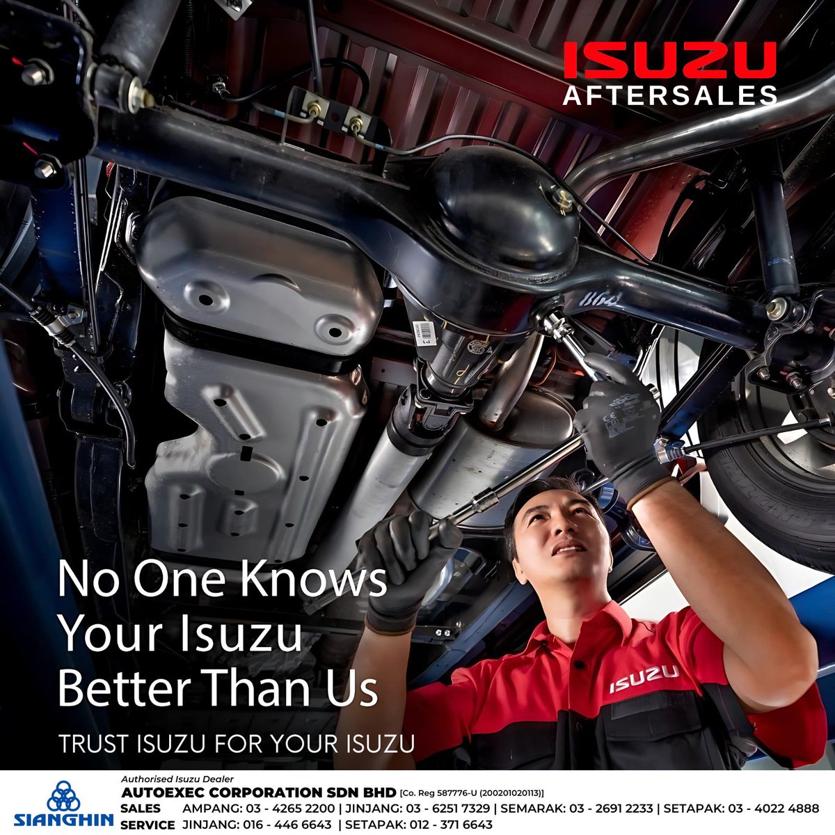 sianghin's tweet image. Keep your #IsuzuTrucks running smoothly with expert care, routine maintenance to complex repairs. We know your truck inside out &amp;amp; go the extra mile to keep it strong. Contact us today!

#Sianghin #Autoexec #IsuzuAmpang #IsuzuJinjang #IsuzuSemarak #IsuzuTruckMalaysia